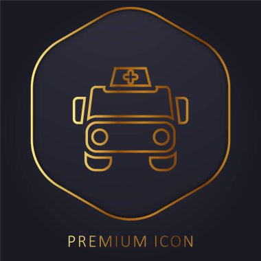 Ambulans altın hat premium logosu veya simgesi