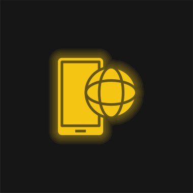 Uygulama sarı parlak neon simgesi