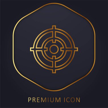 Altın çizgi prim logosunu veya simgesini hedefle