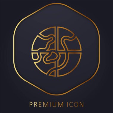 Kuzey Kutbu altın çizgi premium logosu veya simgesi