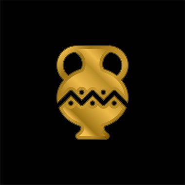 Antik Jar altın kaplama metalik simge veya logo vektörü