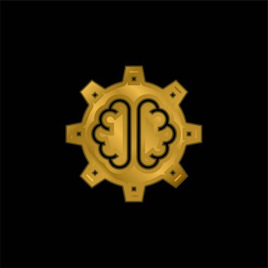 AI altın kaplama metalik simge veya logo vektörü