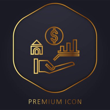 Benefits golden line premium logo or icon clipart