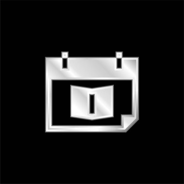 Randevu defterinde gümüş kaplama metalik simge