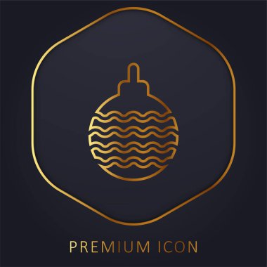 Bauble altın çizgisi prim logosu veya simgesi