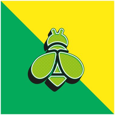 Arı Yeşili ve Sarı Modern 3D vektör simgesi logosu