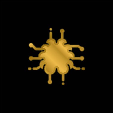 Yapay zeka altın kaplama metalik simge veya logo vektörü