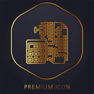 Muhasebe altın satırı premium logosu veya simgesi