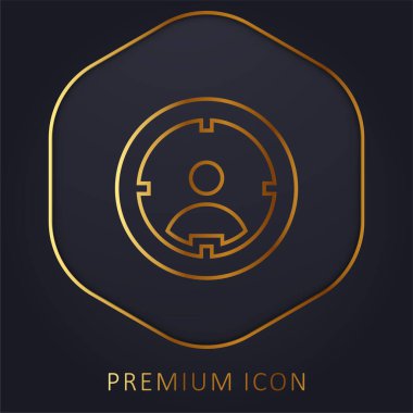 Altın çizgi prim logosunu veya simgesini hedefle