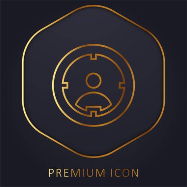 Aim golden line premium logo or icon clipart