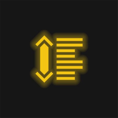 Parlak sarı neon simgesi arasında