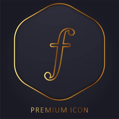 Aruba Guilder Currency Symbol golden line premium logo or icon clipart