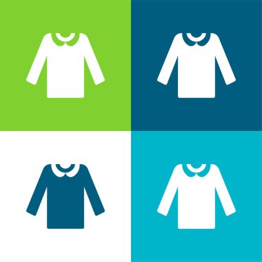 Bluz Düz 4 renk en küçük simge seti