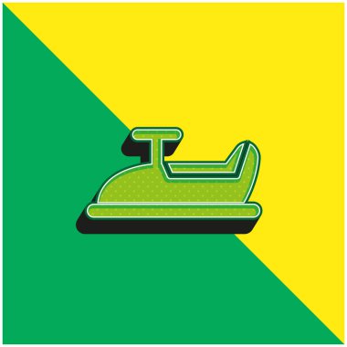 Baby Car Ride Green ve sarı 3d vektör simgesi