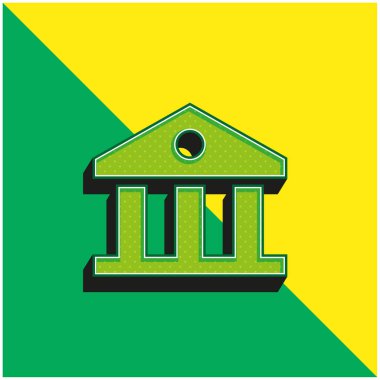 Yeşil ve sarı modern 3D vektör simgesi logosu