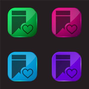 Yer imi dört renkli cam simge simgesi