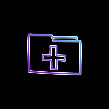 Dizin El Çizilmiş Arayüzü Sembol mavi gradyan vektör simgesi ekle