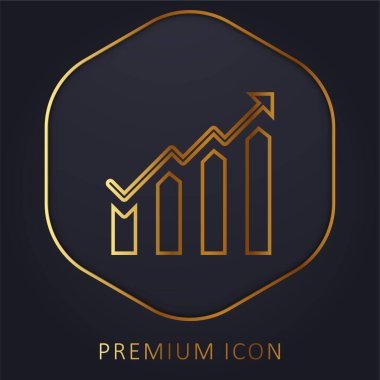 Çubuk Çizelgesi Altın Çizgi prim logosu veya simgesi