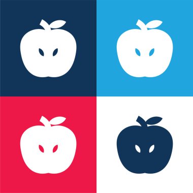 Apple meyve mavisi ve kırmızı dört renk minimal simgesi