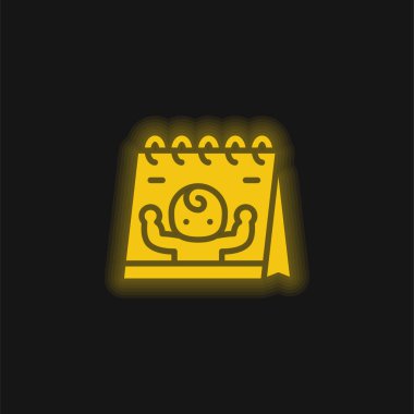 Doğan sarı parlak neon simgesi