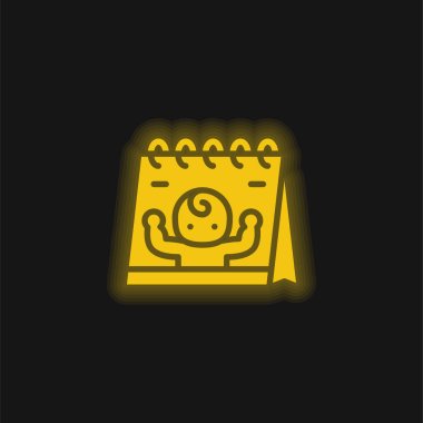 Born yellow glowing neon icon clipart