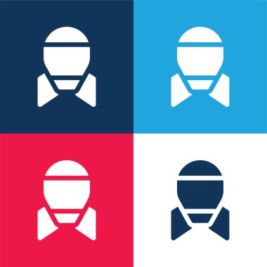 Atom Bombası Mavi ve Kırmızı Minimum Renk Simgesi