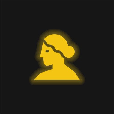 Aphrodite yellow glowing neon icon clipart