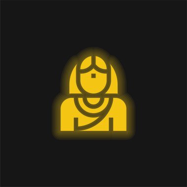 Gelin sarı parlak neon simgesi