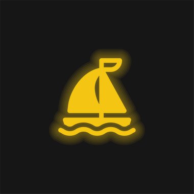 Tekne sarısı parlak neon simgesi