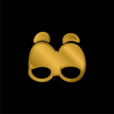 Dürbün altın kaplama metalik simge veya logo vektörü