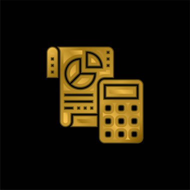 Muhasebe altın kaplama metalik simge veya logo vektörü