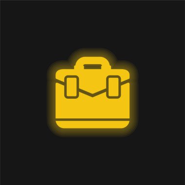 Evrak çantası sarı parlak neon simgesi