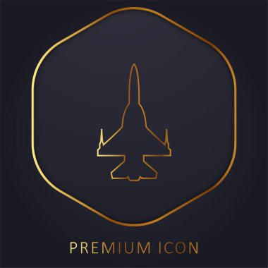 Uçak Silueti Altın Hat prim logosu veya simgesi