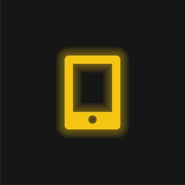 Büyük Tablet sarı parlak neon simgesi
