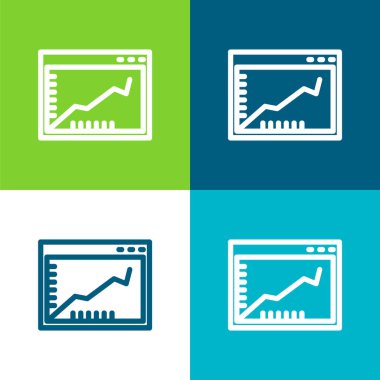 Bir Çemberin İçindeki Bir Tarayıcı Penceresinde Yükseltici Satırı Grafiği En az dört renk simgesi