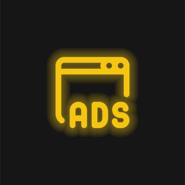 Sarı parlayan neon simgesi ilanları