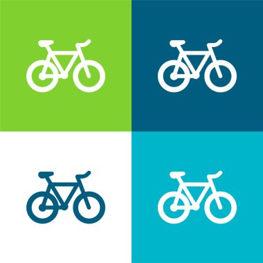 Motosiklet Düz 4 renk simgesi seti