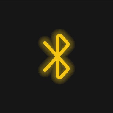 Bluetooth İşareti Sarı parlak neon simgesi