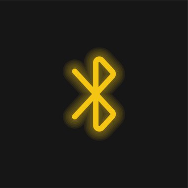 Bluetooth İşareti Sarı parlak neon simgesi