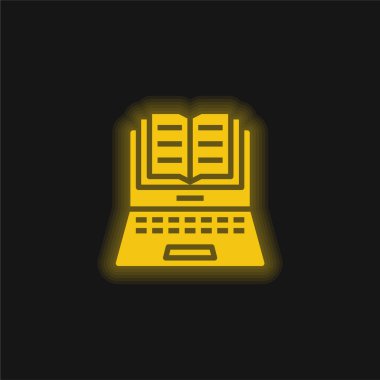 Kitap sarı parlak neon simgesi