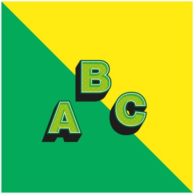 Abc Eğitim Yeşil ve Sarı 3d vektör simgesi logosu