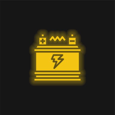 Pil sarısı parlak neon simgesi