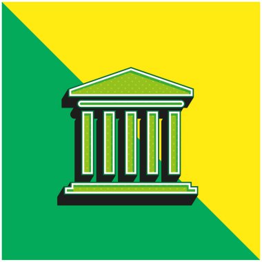 Yeşil ve sarı modern 3D vektör simgesi logosu