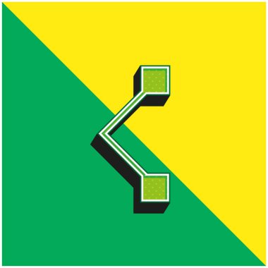 Soyut Yeşil ve sarı modern 3D vektör simgesi logosu