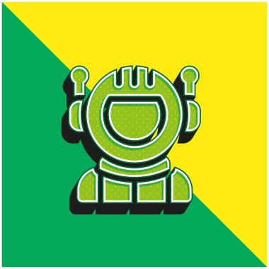 Astronaut Green and yellow modern 3d vector icon logo clipart