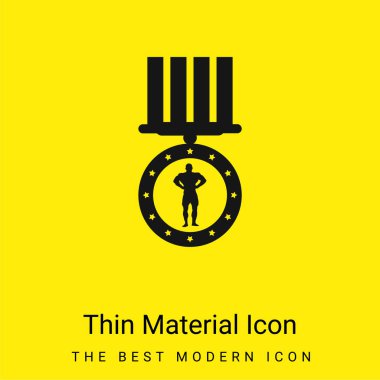 Bodybuilding Medal Variant minimal bright yellow material icon clipart