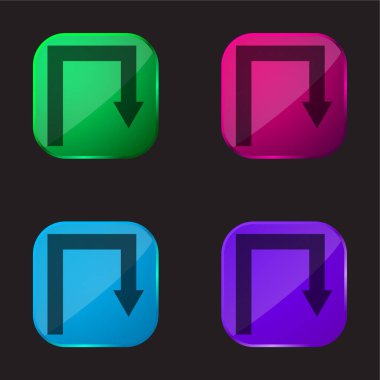 Ok Açı Sembolü dört renkli cam simge simgesi