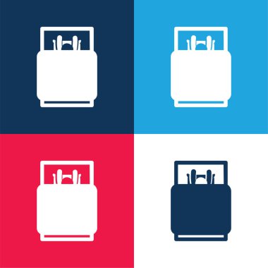 Yatak mavisi ve kırmızı dört renk en küçük simge kümesi