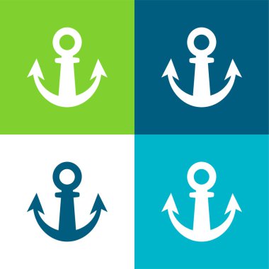 Anchor Programing Tool Symbol Flat four color minimal icon set clipart