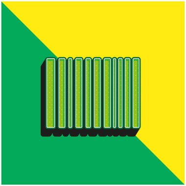 Barcode Lines Green and yellow modern 3d vector icon logo clipart